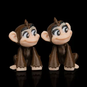 3D Baskı Sevimli Maymun Çifti Figür Seti